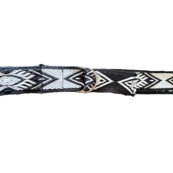 Dylan Caravan Southwestern Woven Adjustable Belt Black & White One Size - Picture 5 of 8